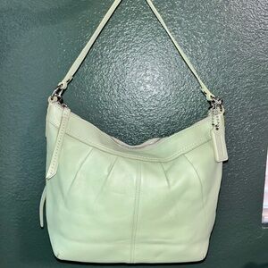 Coach Mint Green Leather Shoulder Bag